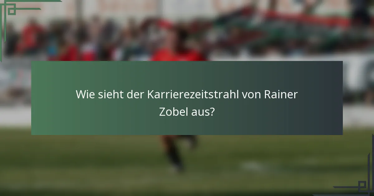 Wie sieht der Karrierezeitstrahl von Rainer Zobel aus?